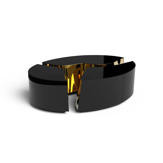 oval black center table