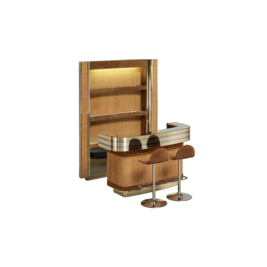 Luxury Corner Bar Cabinet with Stools