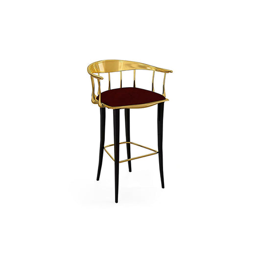 Black Velvet Brass Counter Stool