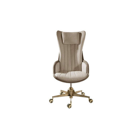 Luxury 360° Rotating Adjustable Office Chair with Gold Base