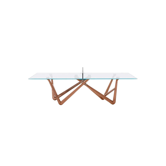 Effetto 71 Walnut And Glass Top Table Tennis And Dining Table