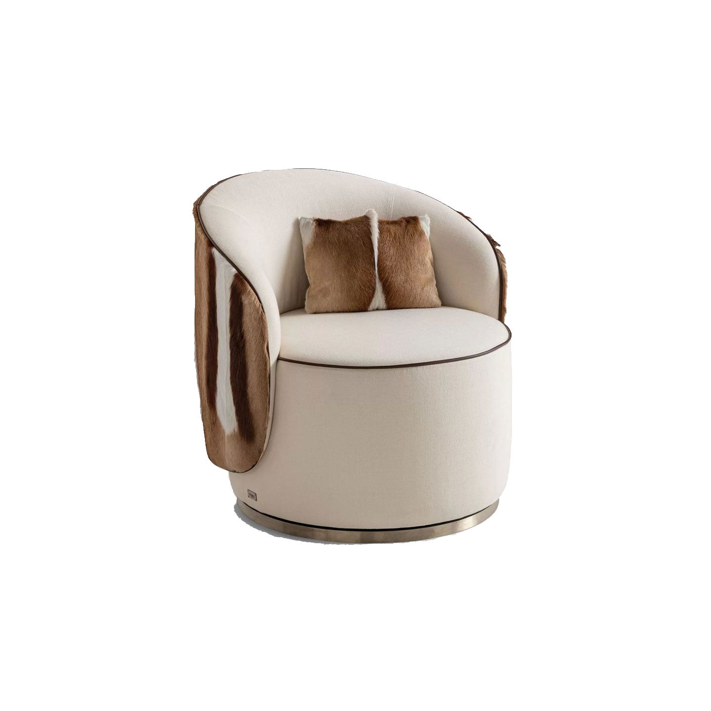 Antelope Leather Swivel Armchair