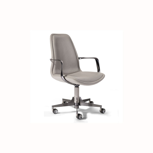 Modern Swivel Height Adjustable Office Chair - Grey Ribbed