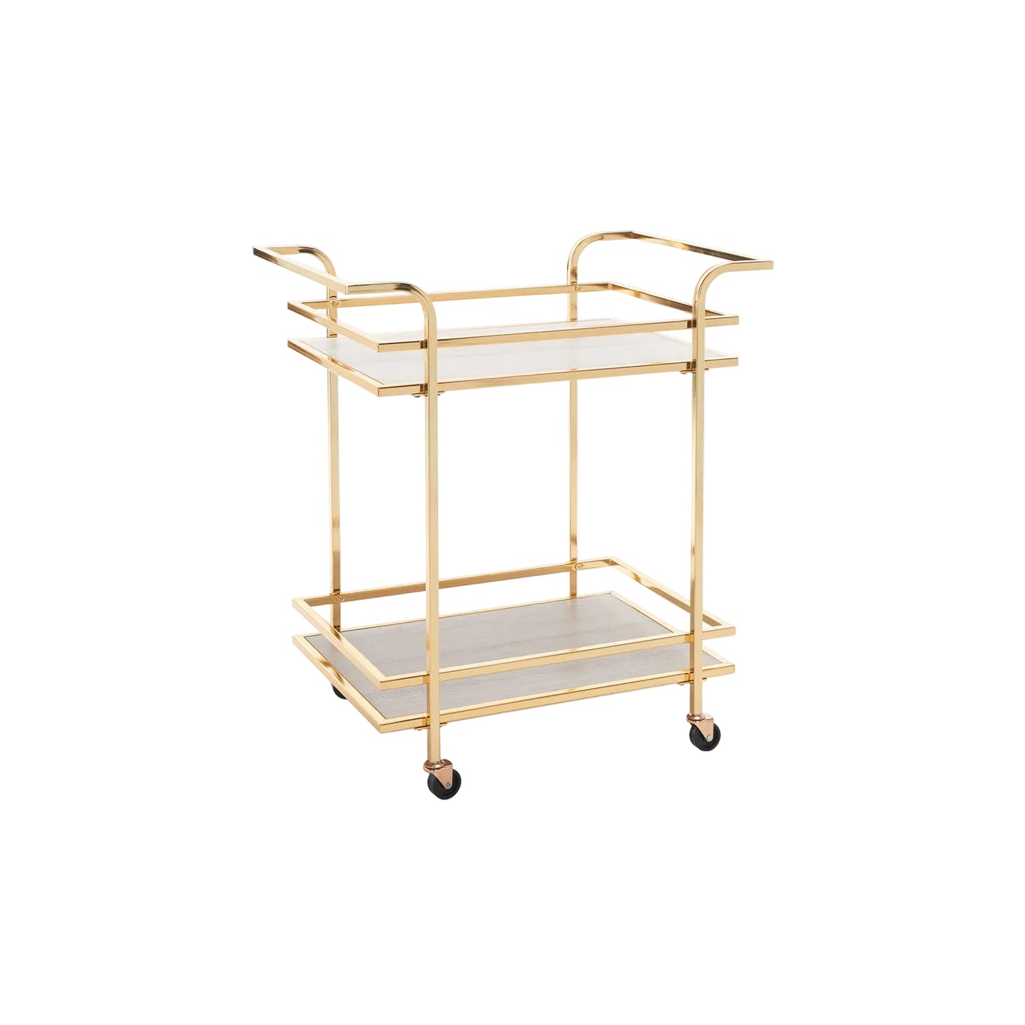 Luxury Gold Double Tier Beverage truck with Wood Shelves