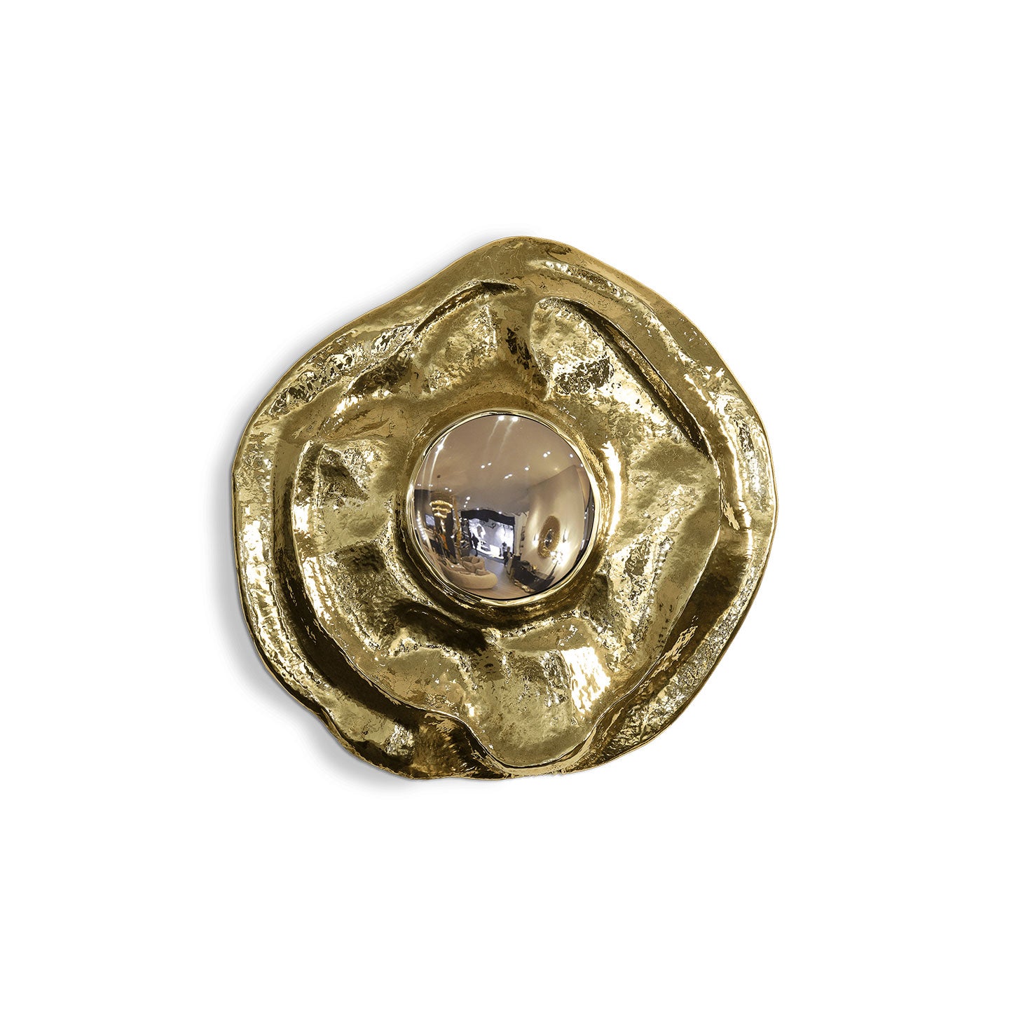 Custom Irregular-Shaped Brass Wall Mirror