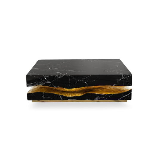 quarry nero marquina marble center table