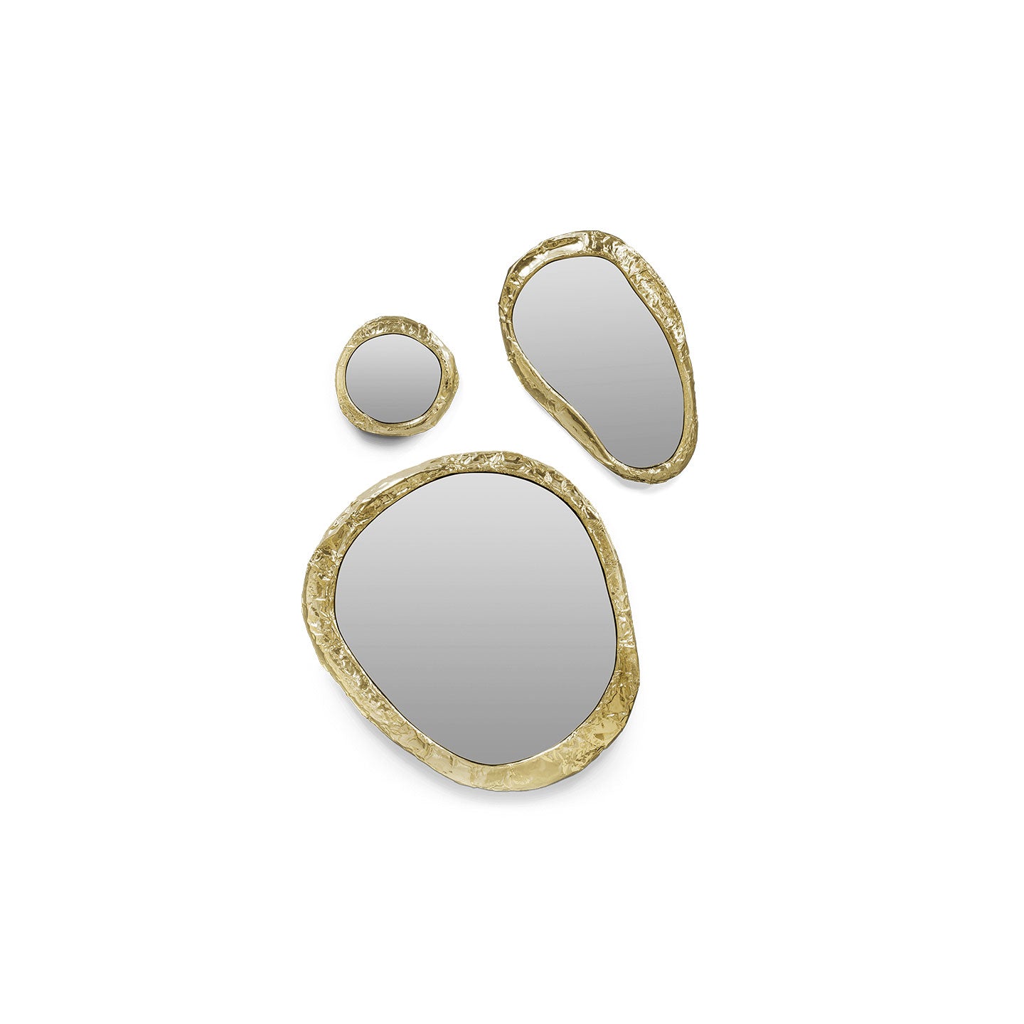 three different-size mirrors