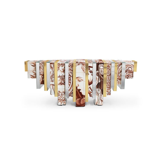 Hand-drawn Brown Console