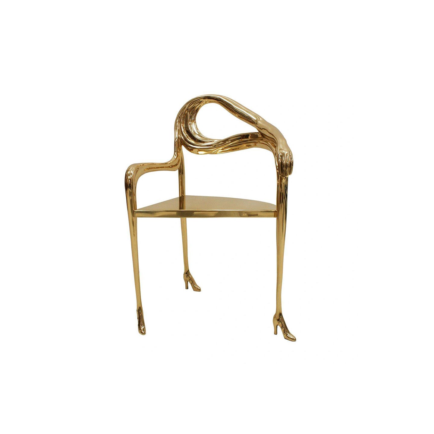Salvador Dalí Leda Armchair Sculpture in Polished Brass, Spain