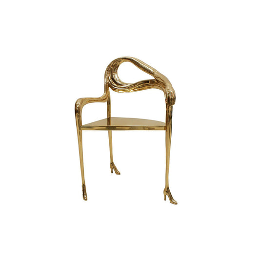 Salvador Dalí Leda Armchair Sculpture in Polished Brass, Spain