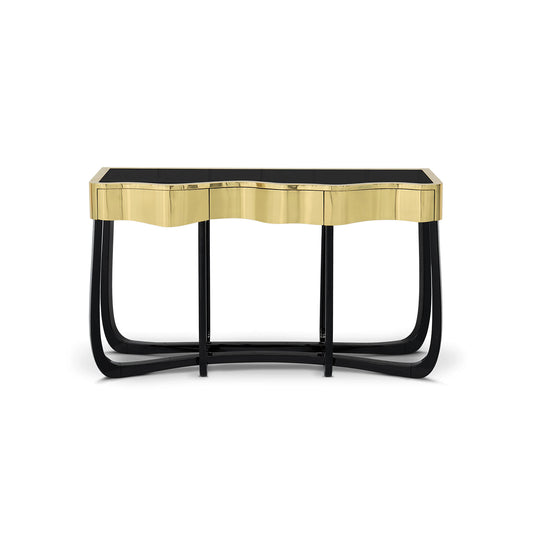 sinuous gold console