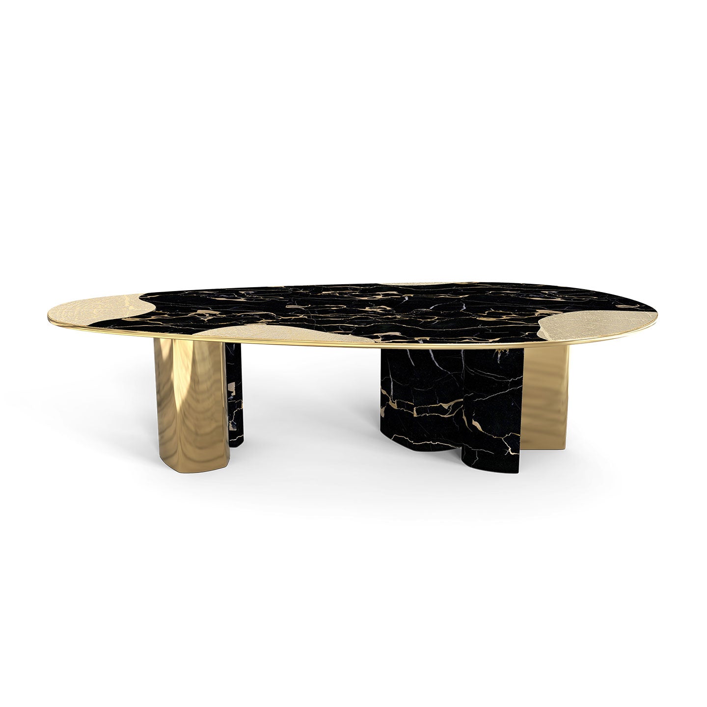 black marble and gold dining table
