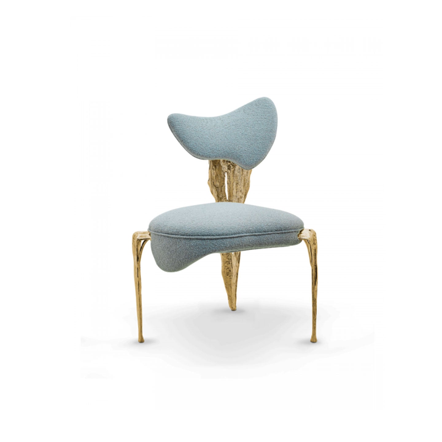 Custom-made luxury dining room furniture, brass dining chairs