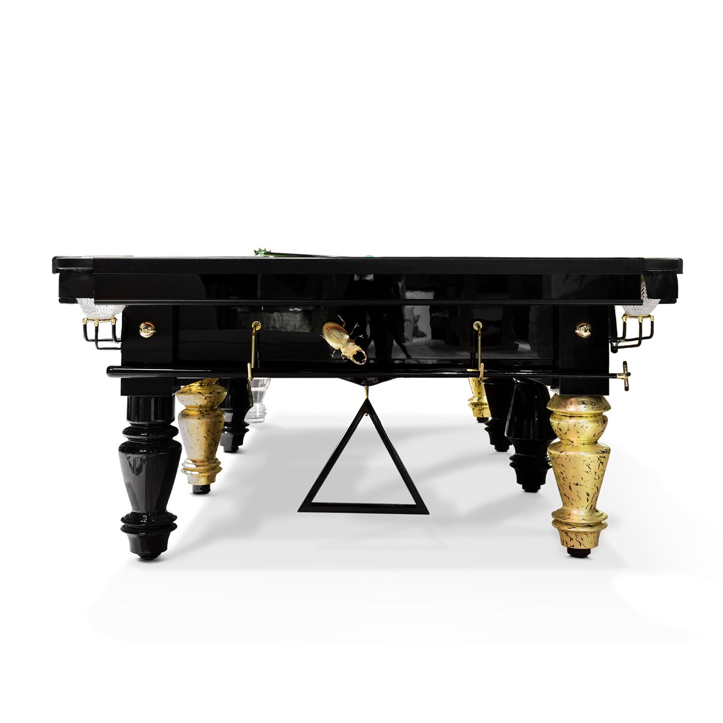 New  Top Level VIP Luxury Gaming Room Billiard Table Gree Black Snooker Rectangular Imported Solid Wood Brass Pool Table for Villa