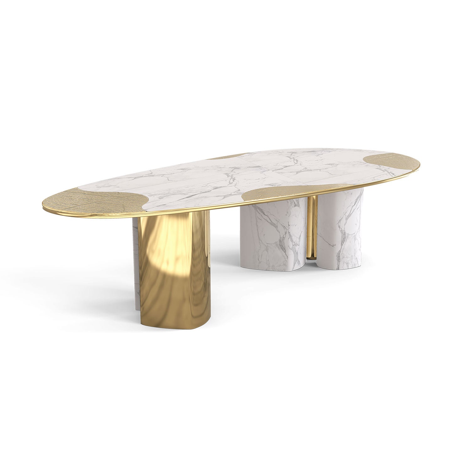marble and gold dining table