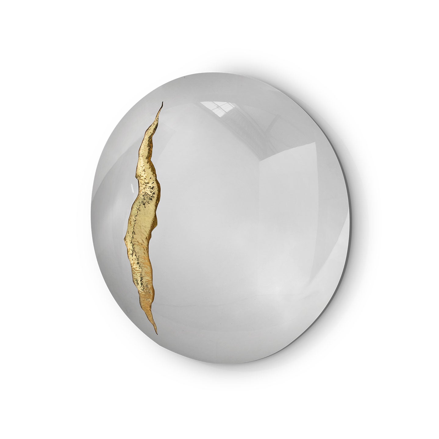 Circular mirror silver stainless steel wall mirror