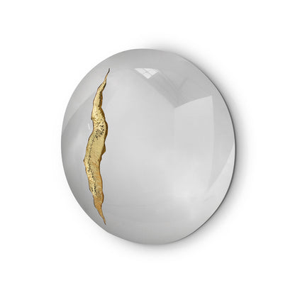 Circular mirror silver stainless steel wall mirror