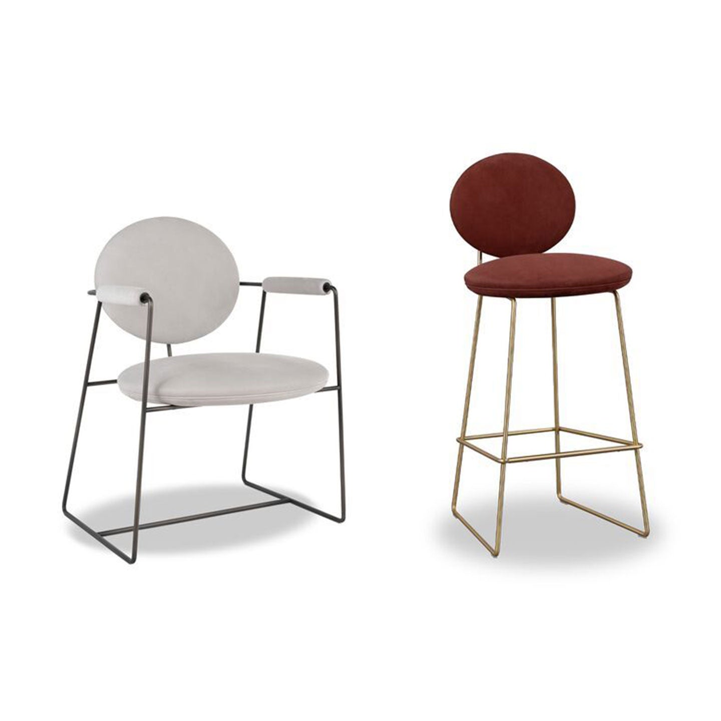 Modern Orange Velvet Accent Chair with Rose Gold Metal Frame | Dining Chair