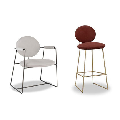 Modern Orange Velvet Accent Chair with Rose Gold Metal Frame | Dining Chair