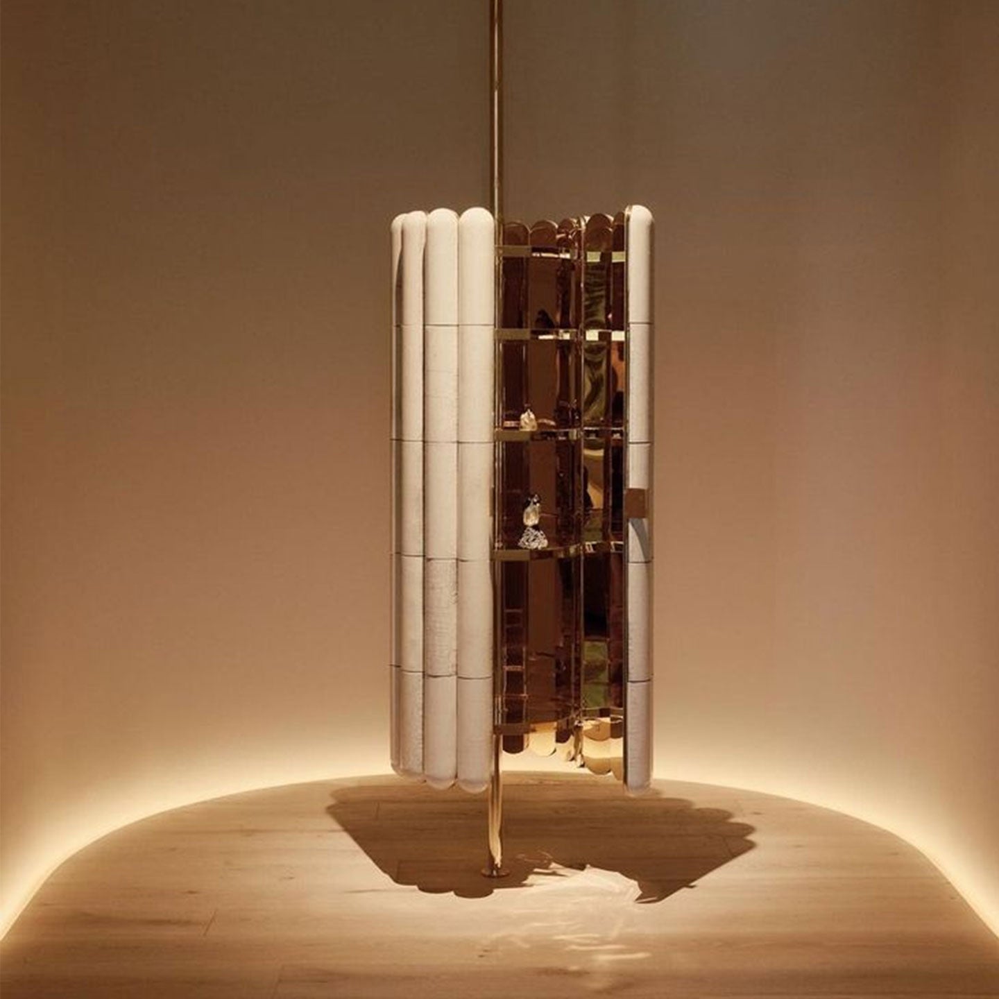 Rotating LED Wine Cabinet - Cylindrical Design