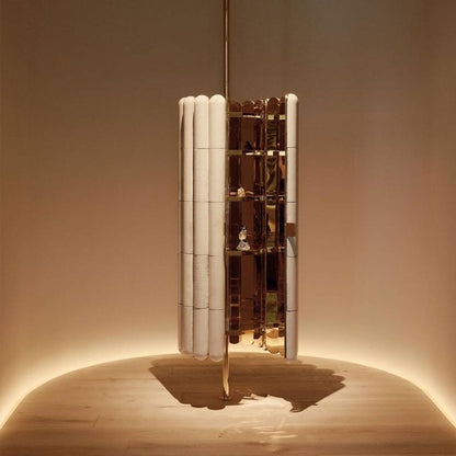 Rotating LED Wine Cabinet - Cylindrical Design
