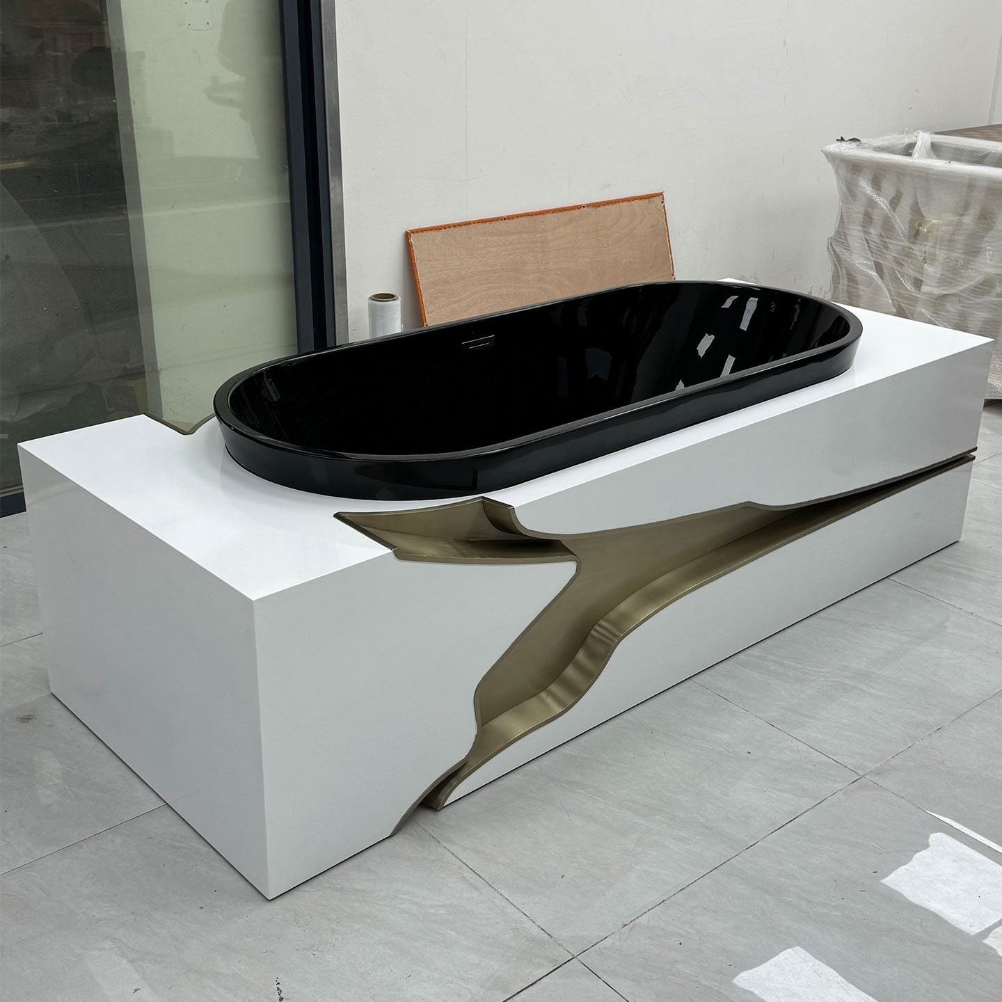 High End Hotel Modern Latest European Bathroom Designs  Rectangular Freestanding White Bathroom Bathtub
