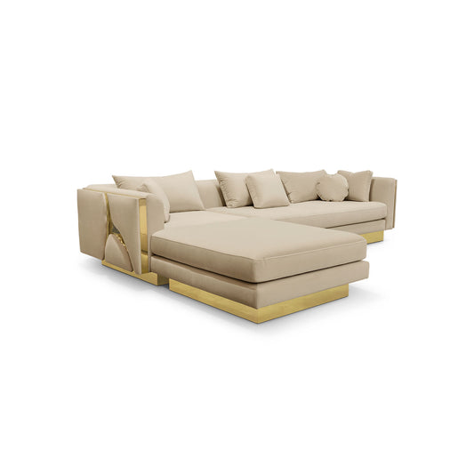 Off-White Velvet Modular Sofa for a Luxury Living Room