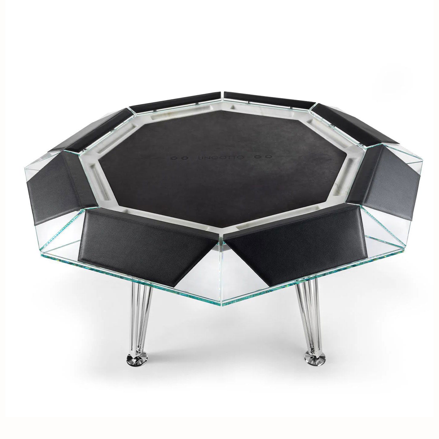 Luxury Modern Glass Eight-player Chess and Card Table Stainless Steel Leg Table Large Board Games for Relax at Home