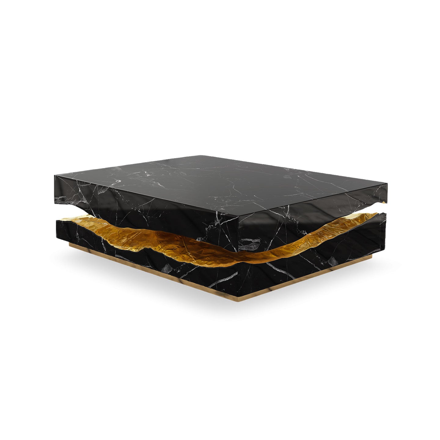 quarry nero marquina marble center table