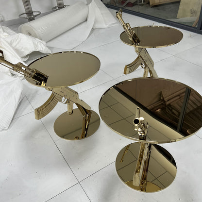 AK47-Shaped Metal Side Table