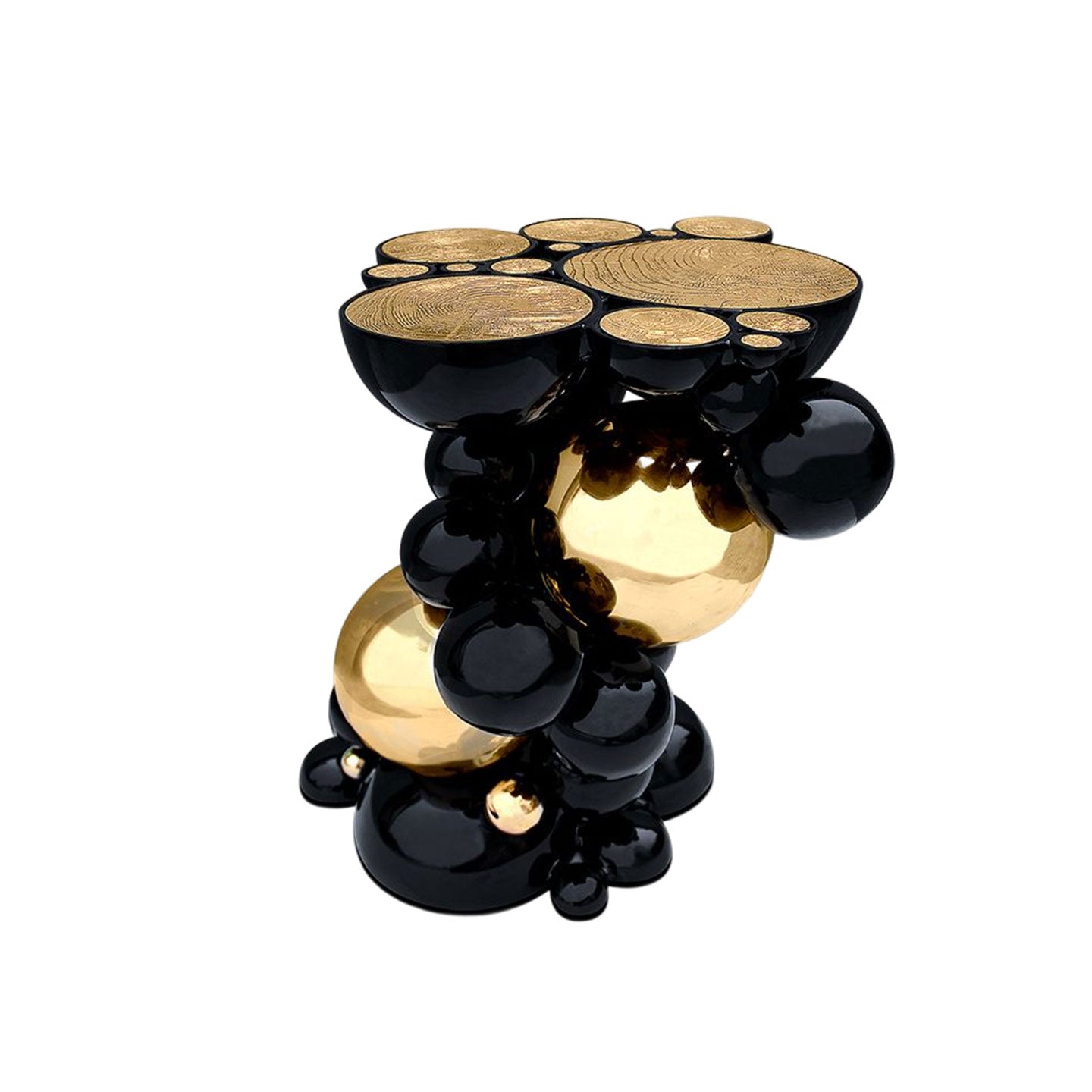 Black bubble ball sofa side table
