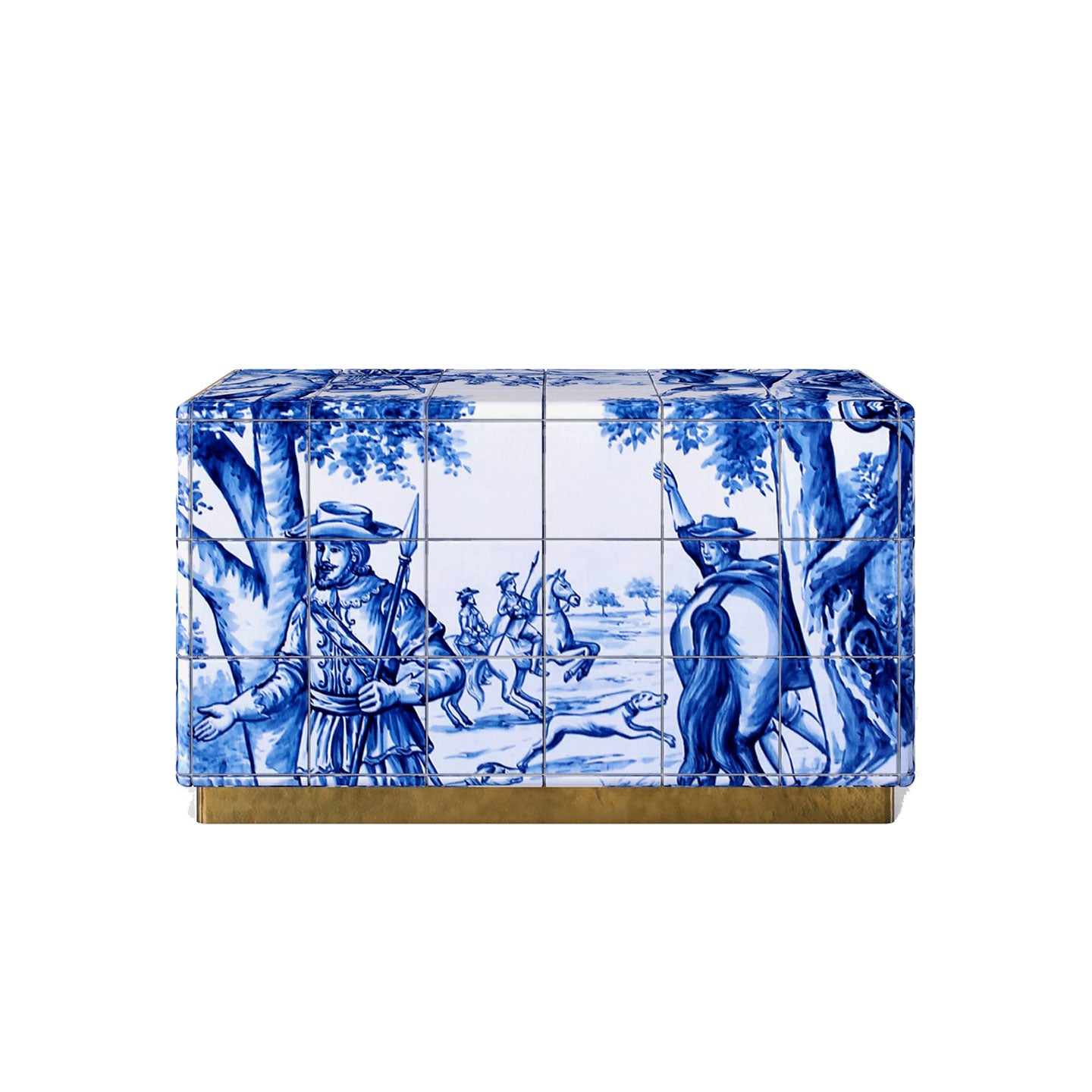 Custom-designed artistic bedside table with solid wood painting craftsmanship