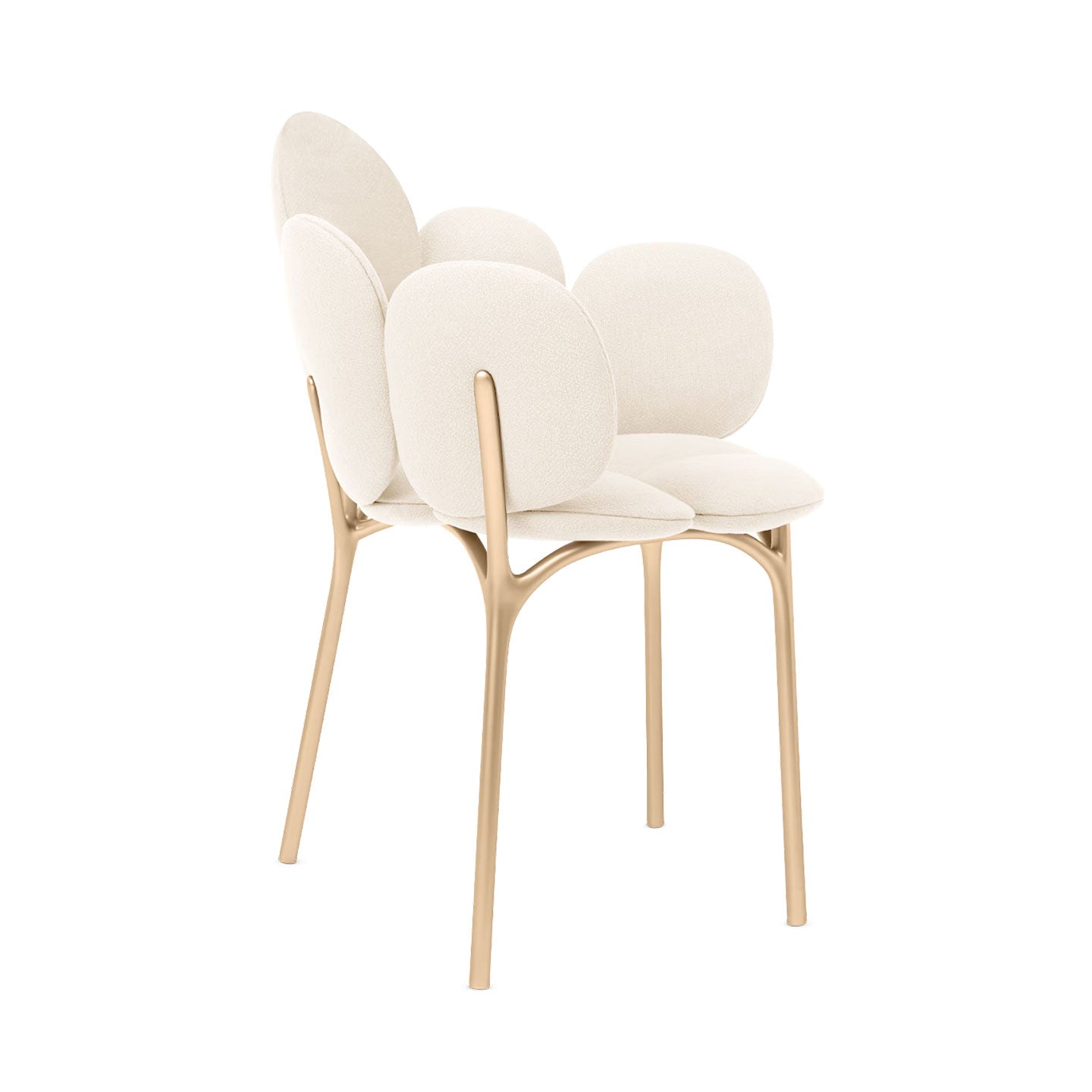 Petal Armchair | Luxury Artistic Cloud Dining Chair | Petal Backrest Designer Single Chair