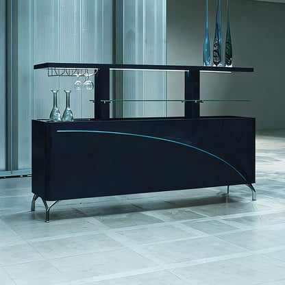 Luxury height-adjustable electric wine cabinet with LED lights sideboard