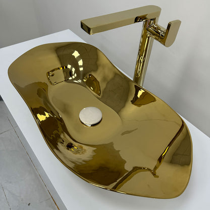 Customized  Sink Set Bathroom   White and Gold Stainless Steel Luxury Bathroom Vanity Cabinet with Sink