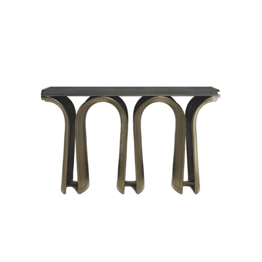 Shagreen Console with Bronze-Patina Brass Details by R&Y Augousti