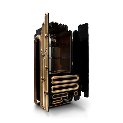oblong gold cabinet