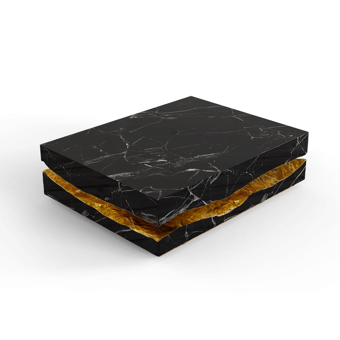 quarry nero marquina marble center table