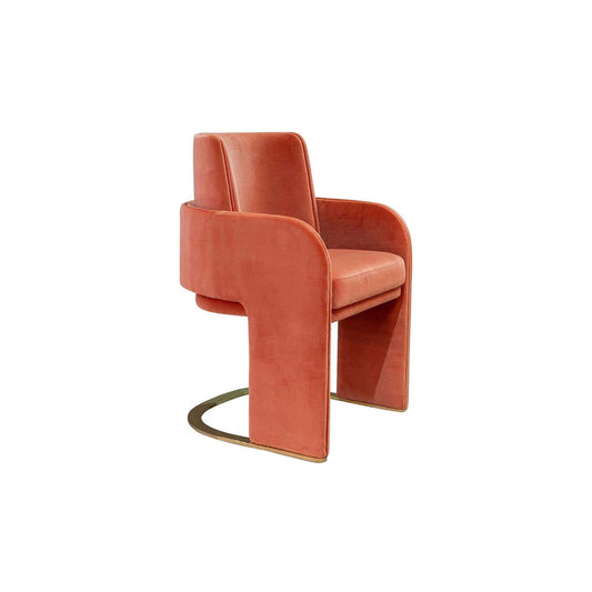 DOOQ Dining Chair Odisseia in White Velvet and Brass