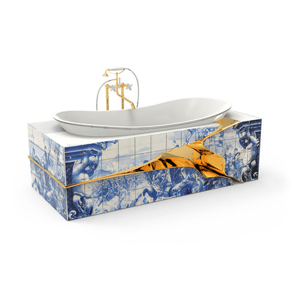 Modern Luxury Freestanding Bathtub with Faucets Hand-painted colors can be customized.