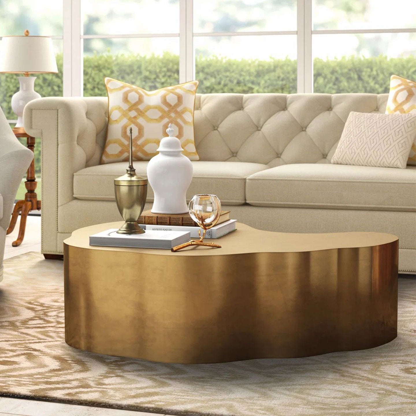 Modern  Luxury Living Room Gold Coffee Table