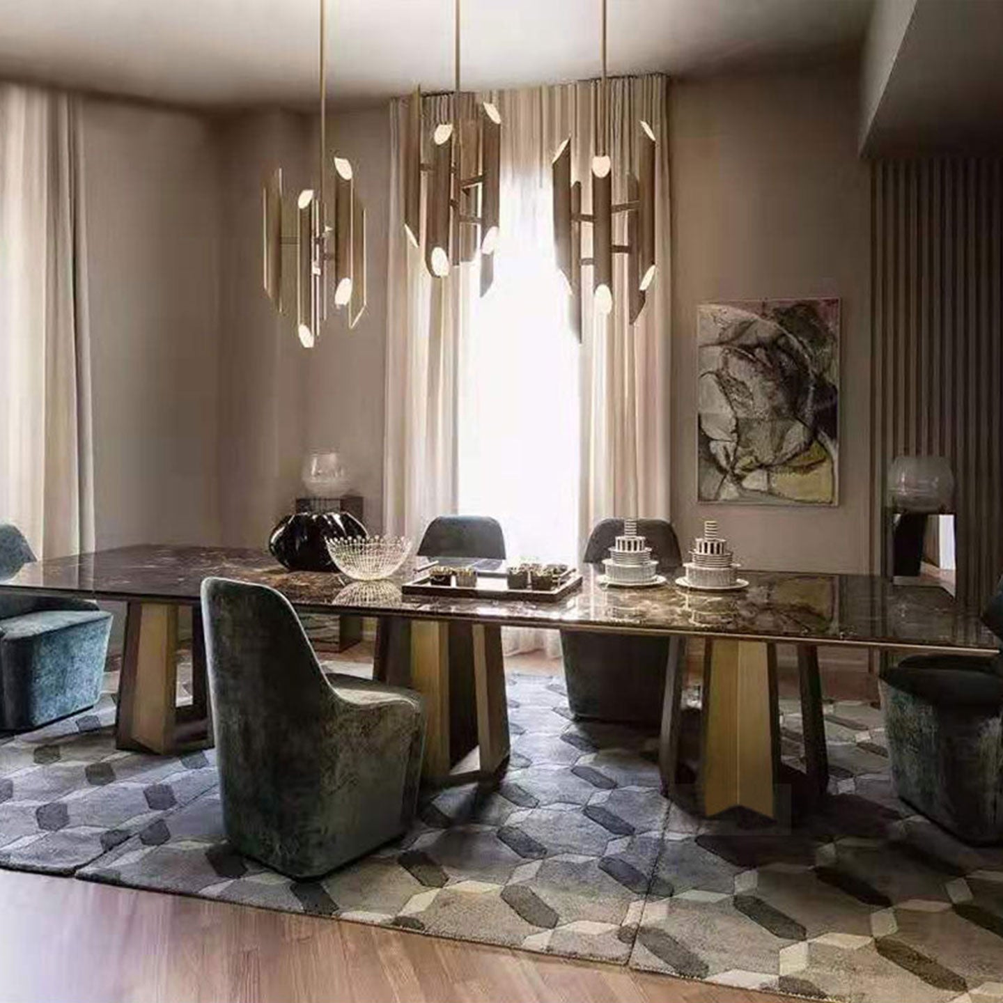 Rectangular dining table