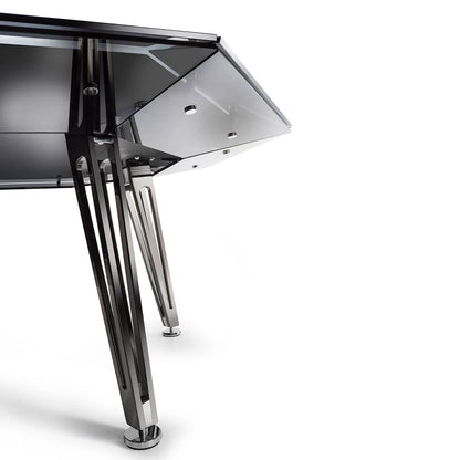 Luxury Modern Glass Eight-player Chess and Card Table Stainless Steel Leg Table Large Board Games for Relax at Home