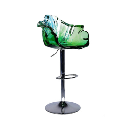 Transparent Acrylic Petal Bar Stool — Swivel & Adjustable Height