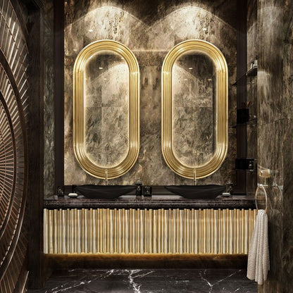 rounded oblong mirror