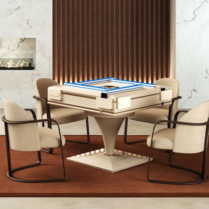 Luxury Fully Automatic Conical Mahjong Table Leather Mahjong Table Four-person Game Entertainment Table