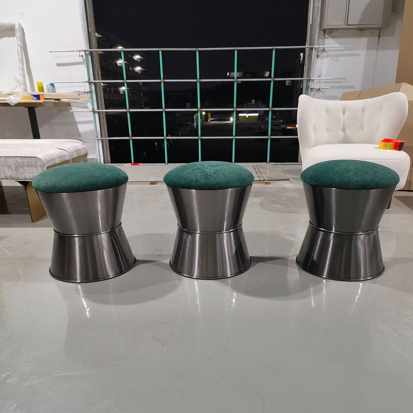 Stainless steel cylindrical stool