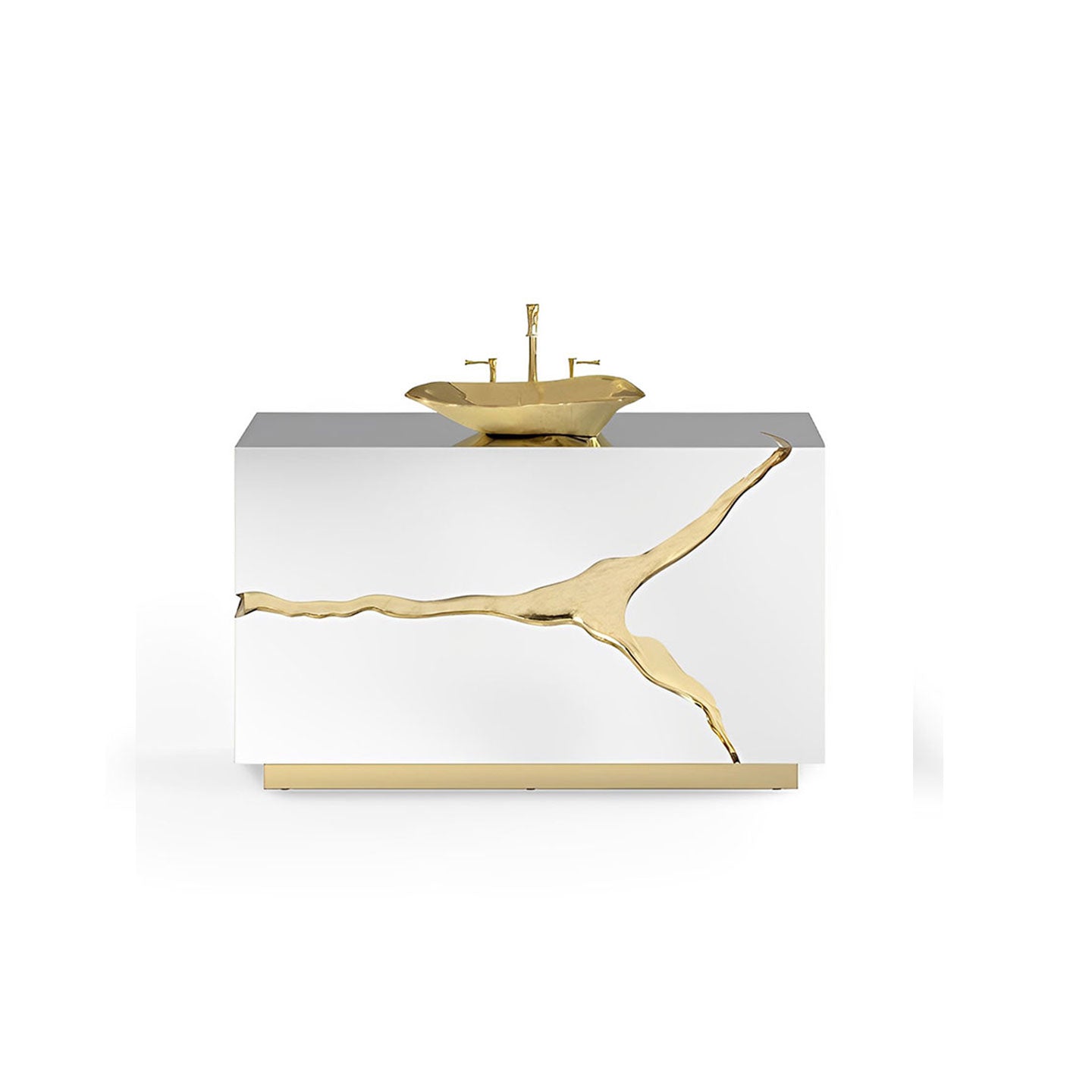 Customized  Sink Set Bathroom   White and Gold Stainless Steel Luxury Bathroom Vanity Cabinet with Sink