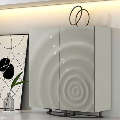 Modern water ripple glossy wine cabinet, suitable for living rooms and kitchens