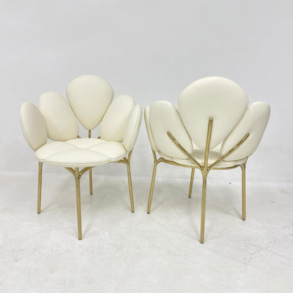 Petal Armchair | Luxury Artistic Cloud Dining Chair | Petal Backrest Designer Single Chair